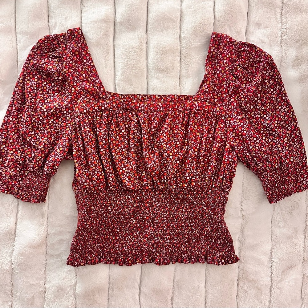 Floral Red Women's Top